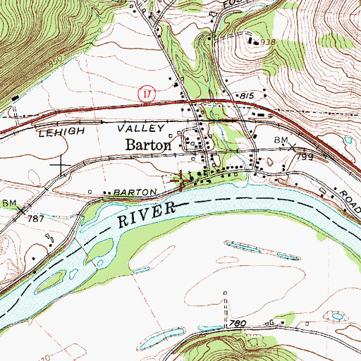 Topographic Map of Barton Methodist Church Cemetery, NY