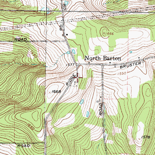 Topographic Map of North Barton Cemetery, NY