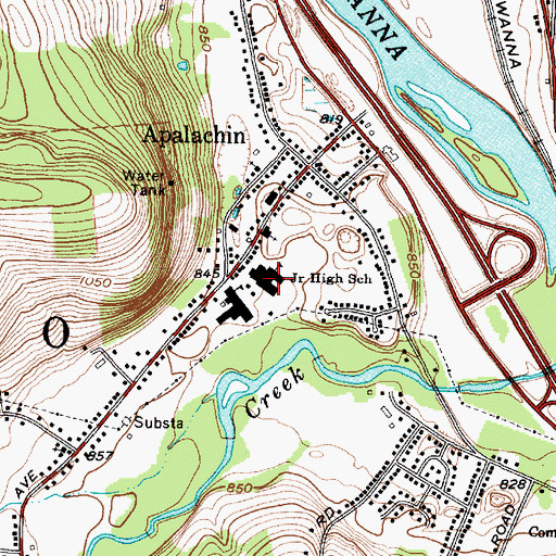 Topographic Map of Apalachin Elementary School, NY