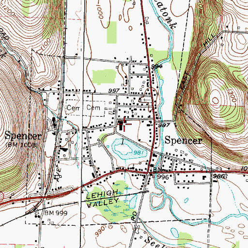 Topographic Map of Spencer-Van Etten Middle School, NY