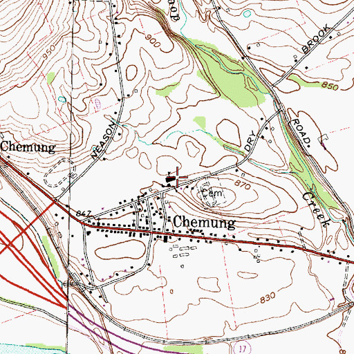 Topographic Map of Chemung Elementary School, NY