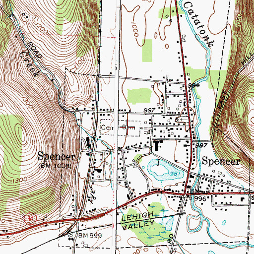 Topographic Map of Evergreen Cemetery, NY