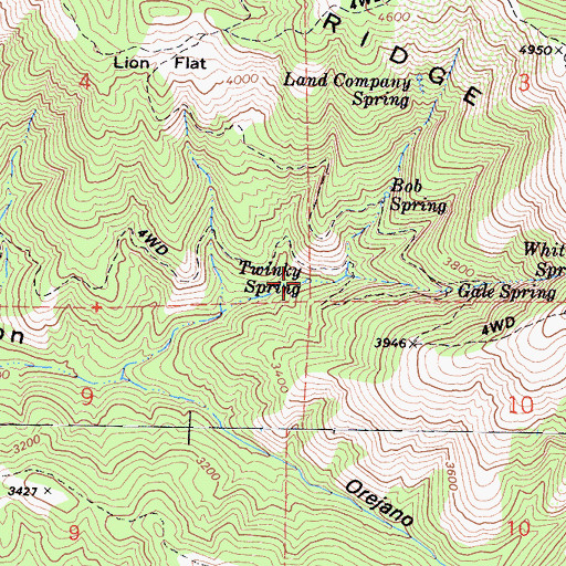 Topographic Map of Twinky Spring, CA