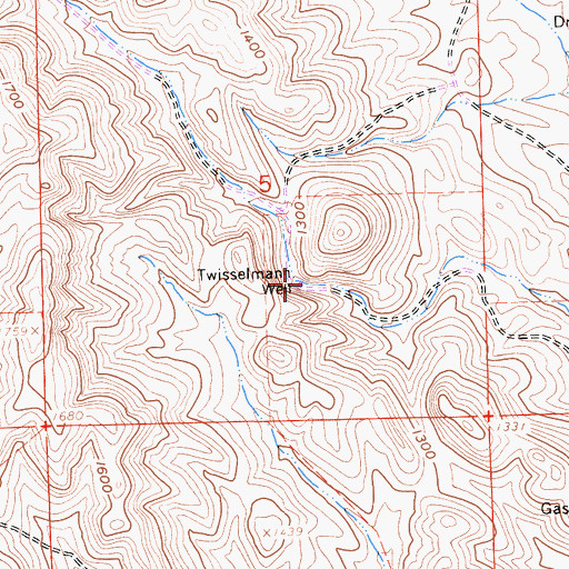 Topographic Map of Twisselmann Well, CA