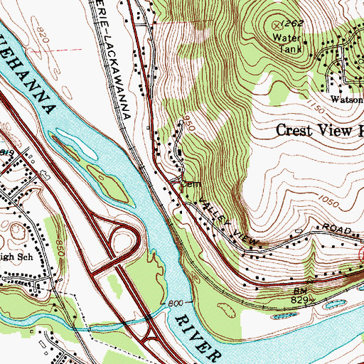 Topographic Map of Campville Cemetery, NY
