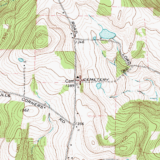 Topographic Map of Anderson Hill Cemetery, NY