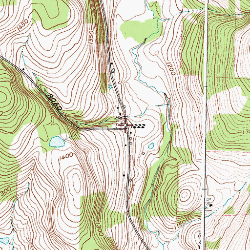 Topographic Map of Pipe Creek Cemetery, NY