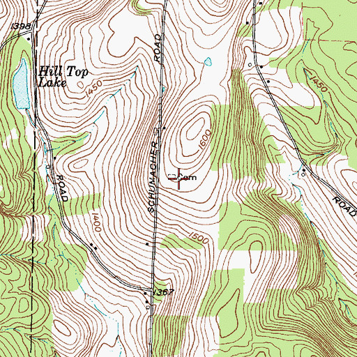 Topographic Map of Cass Hill Cemetery, NY