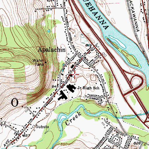 Topographic Map of Apalachin United Methodist Church, NY