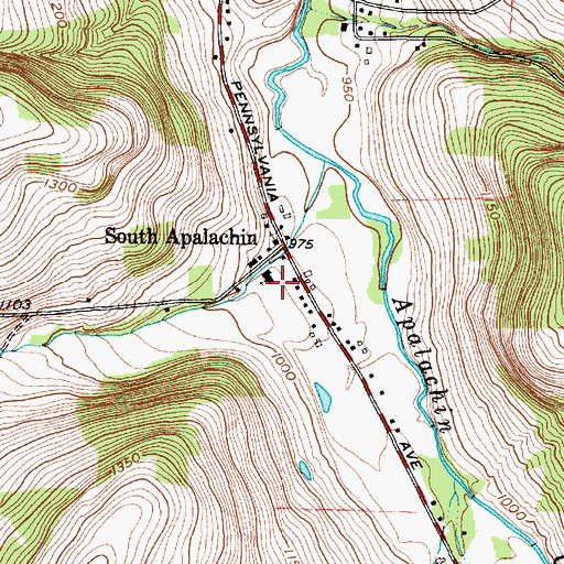 Topographic Map of South Apalachin Baptist Church, NY