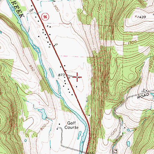 Topographic Map of Hamar Estates, NY