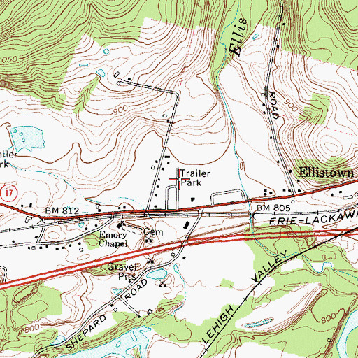 Topographic Map of Maple Lane Mobile Home Park, NY