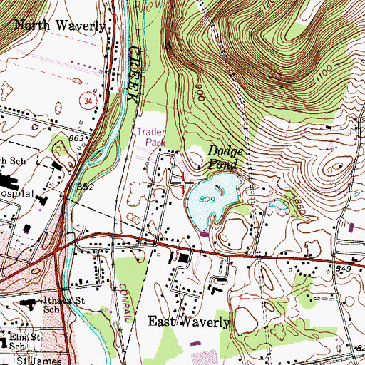 Topographic Map of Cedar Park Terrace, NY