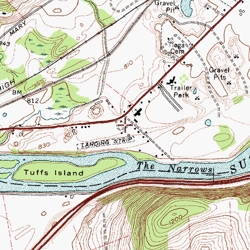 Topographic Map of Airways Mobile Home Park, NY