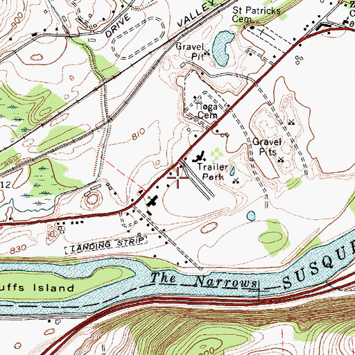 Topographic Map of Maple Shade Trailer Park, NY