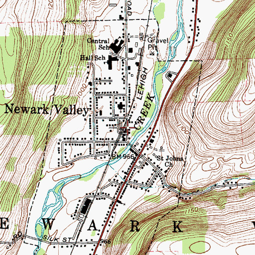 Topographic Map of Newark Valley Depot Museum, NY