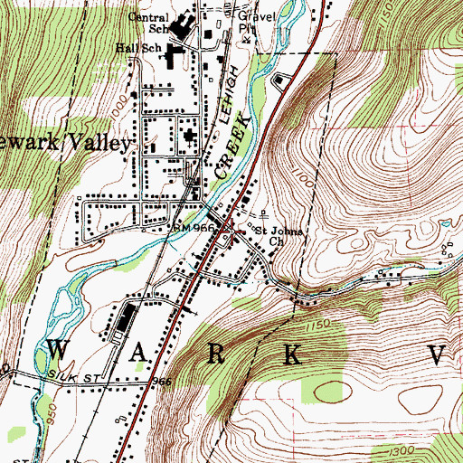 Topographic Map of Newark Valley Village Green, NY