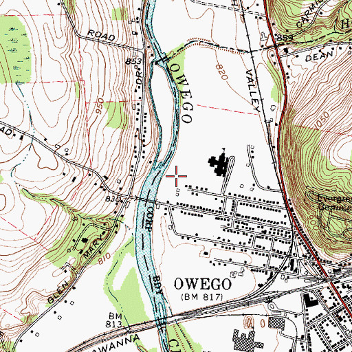 Topographic Map of Hyde Park, NY