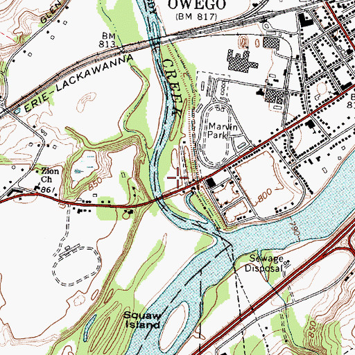 Topographic Map of Livingston Park, NY