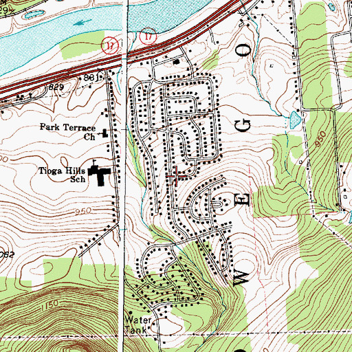Topographic Map of Tioga Terrace, NY