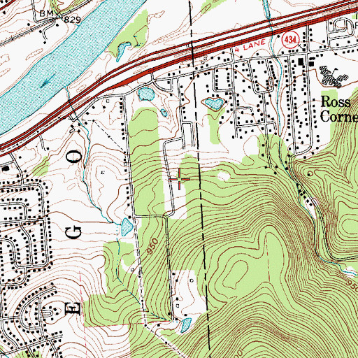 Topographic Map of Post Trailer Park, NY