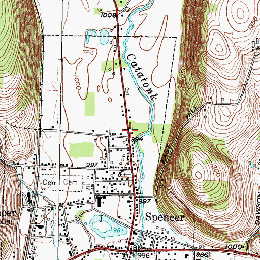Topographic Map of Guthrie Medical Center, NY