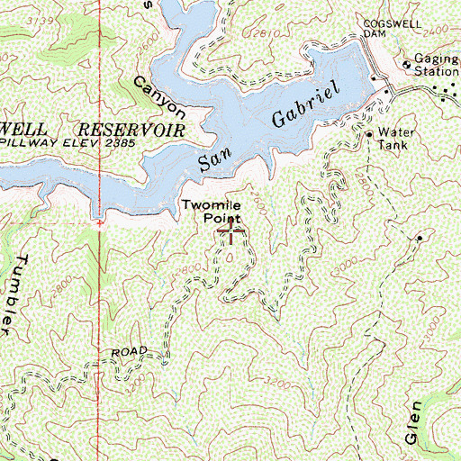 Topographic Map of Twomile Point, CA