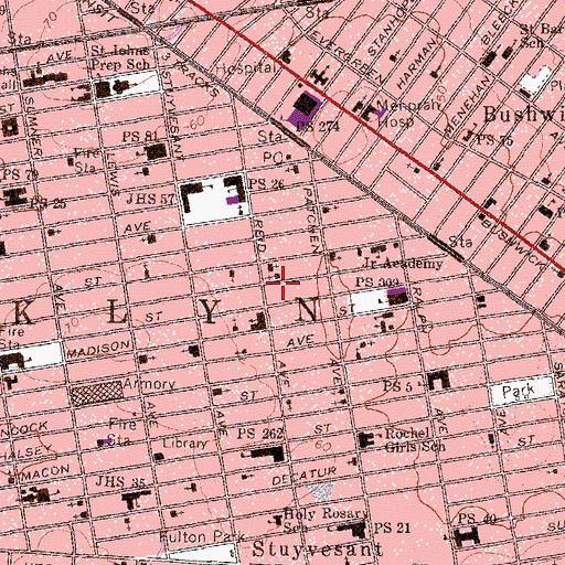 Topographic Map of Comet Theater (historical), NY