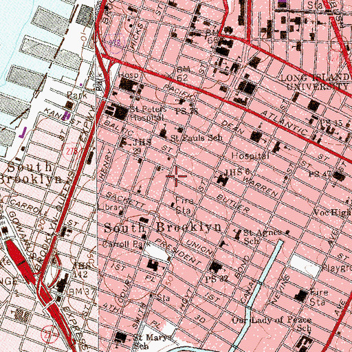 Topographic Map of Cobble Hill Cinemas, NY