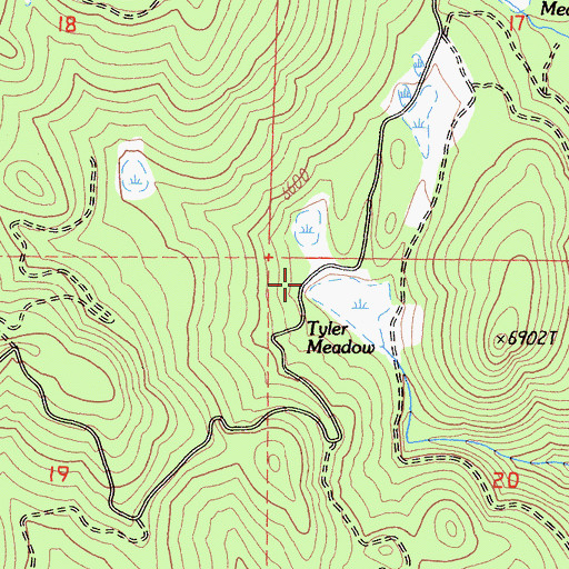 Topographic Map of Tyler Meadow, CA