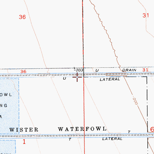 Topographic Map of U Lateral, CA