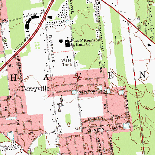 Topographic Map of Calvary Baptist Church, NY