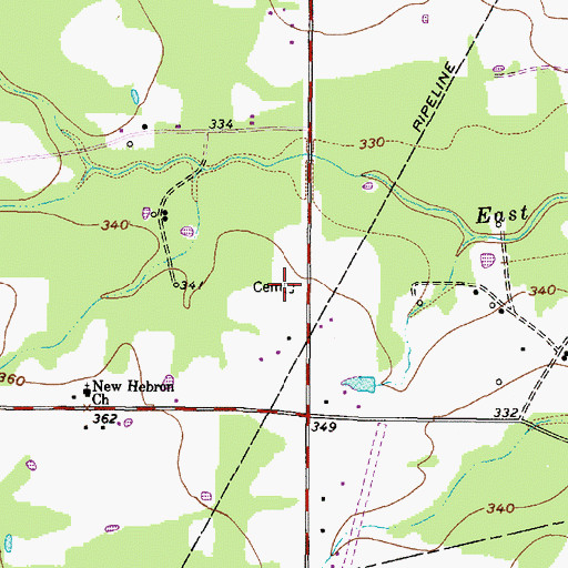 Topographic Map of Hightower Cemetery, TX