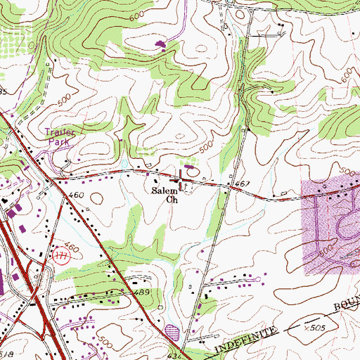 Topographic Map of Fishing Creek Salem United Methodist Church, PA