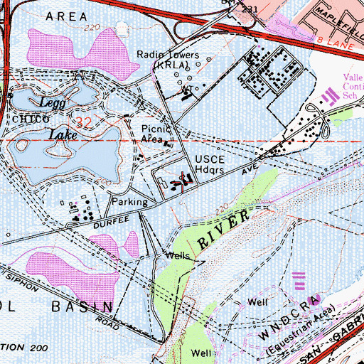 Topographic Map of United States Corps of Engineers Headquarters, CA