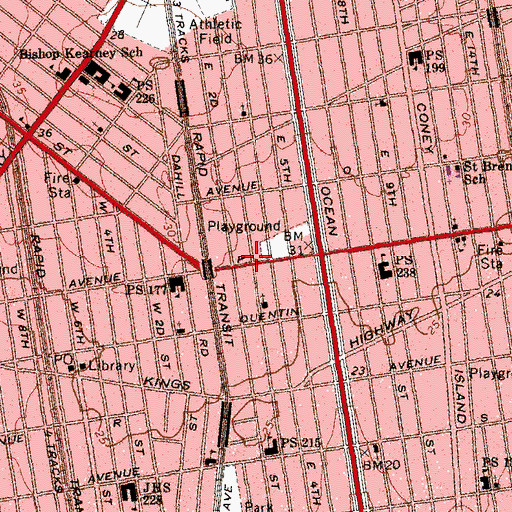 Topographic Map of Claridge Theater (historical), NY
