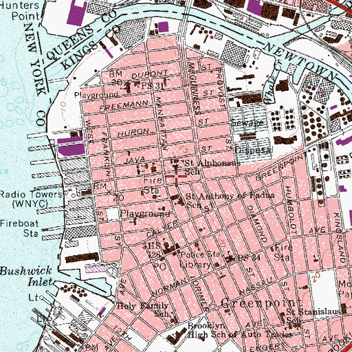 Topographic Map of Chopin Theatre (historical), NY