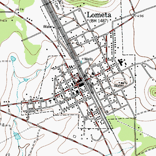 Topographic Map of Long Cove Cemetery, TX