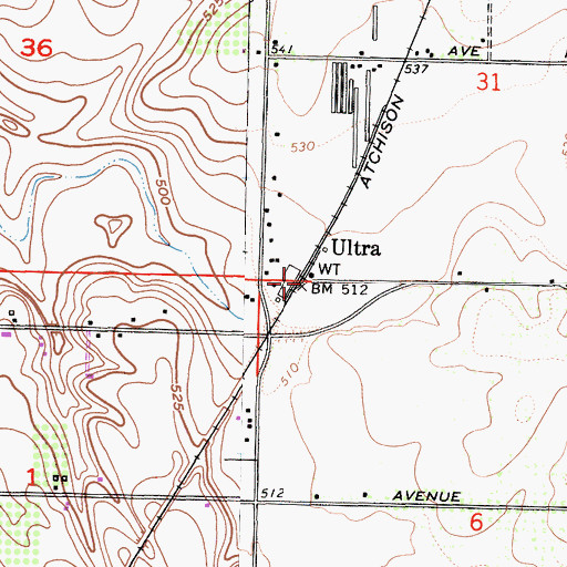 Topographic Map of Ultra, CA