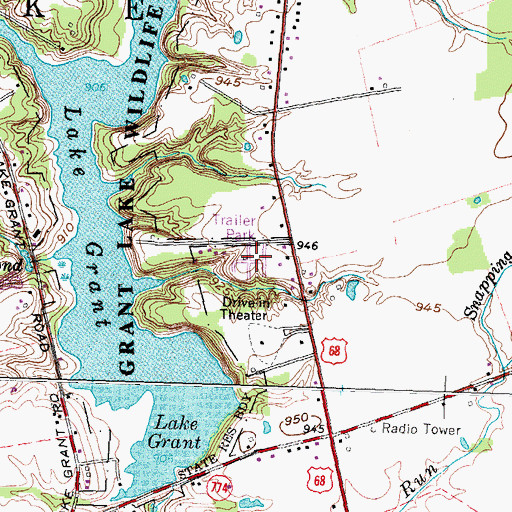 Topographic Map of Brown County Mobile Home Park, OH