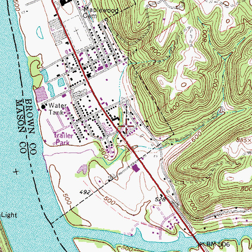 Topographic Map of Clems Shady Nook Park, OH
