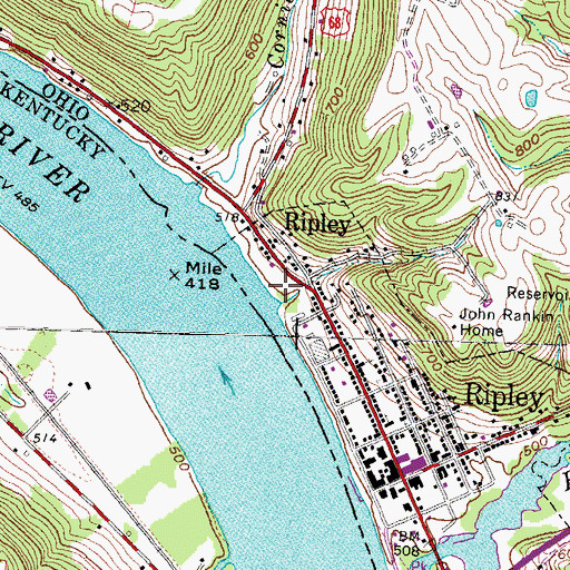 Topographic Map of Port Chardon Mobile Home Park, OH
