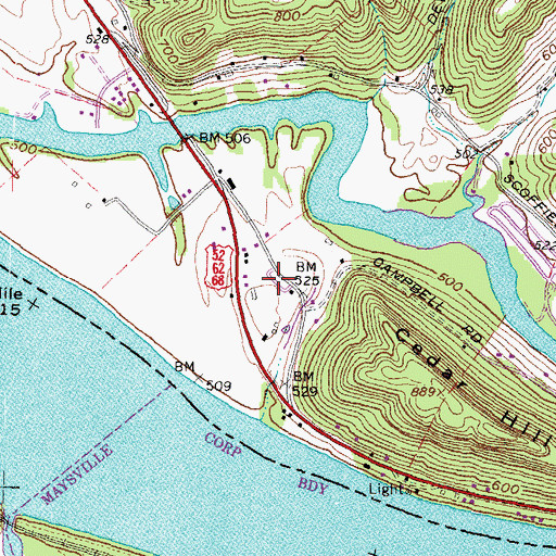 Topographic Map of Warren Smith Trailer Park, OH