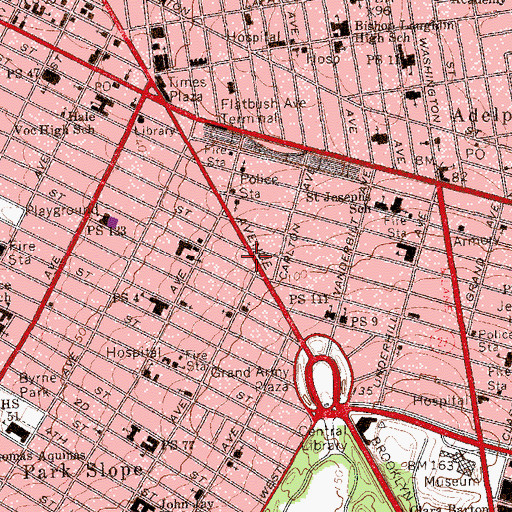 Topographic Map of Carlton Theater (historical), NY