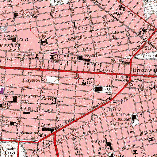 Topographic Map of Capitol Theatre (historical), NY