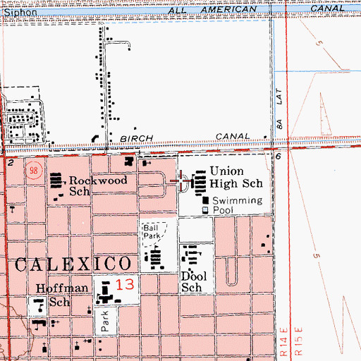 Topographic Map of Union High School, CA