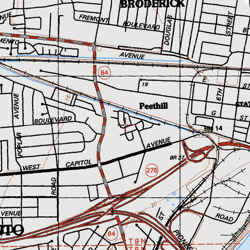 Topographic Map of Casa Mobile Home Park, CA