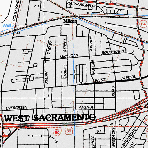 Topographic Map of El Rancho Mobile Park, CA