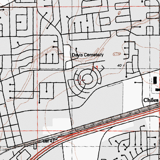 Topographic Map of Rancho Yolo Mobile Home Park, CA