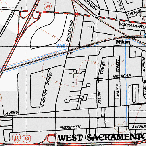 Topographic Map of Capri Mobile Home Park, CA